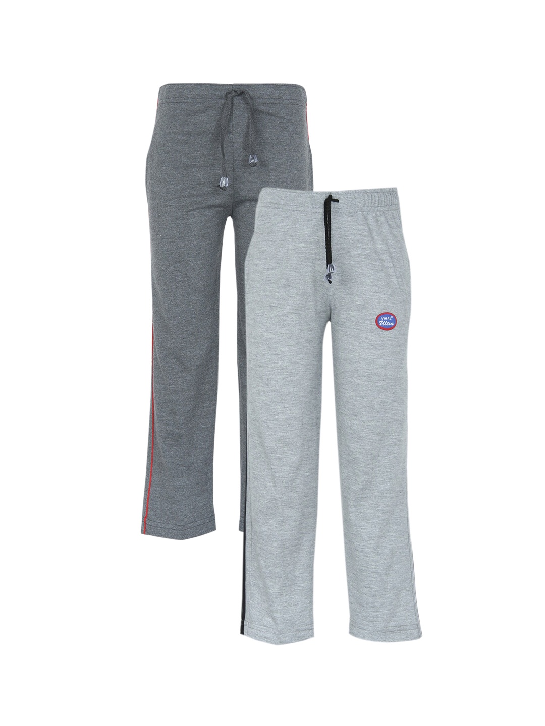 

VIMAL JONNEY Kids Pack Of 2 Grey Solid Trackpants