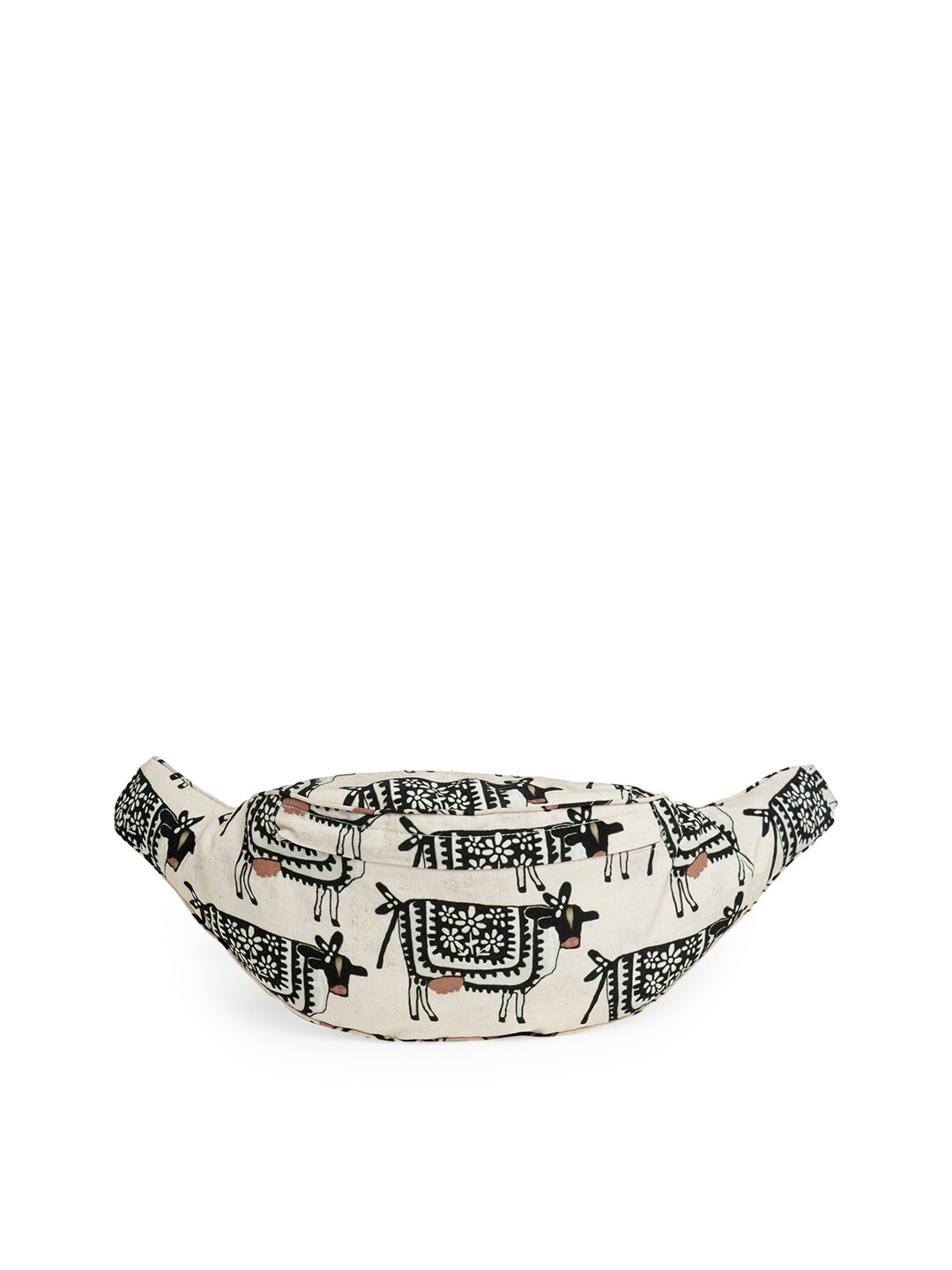 

Masaba Women Beige & Black Printed Waist Pouch