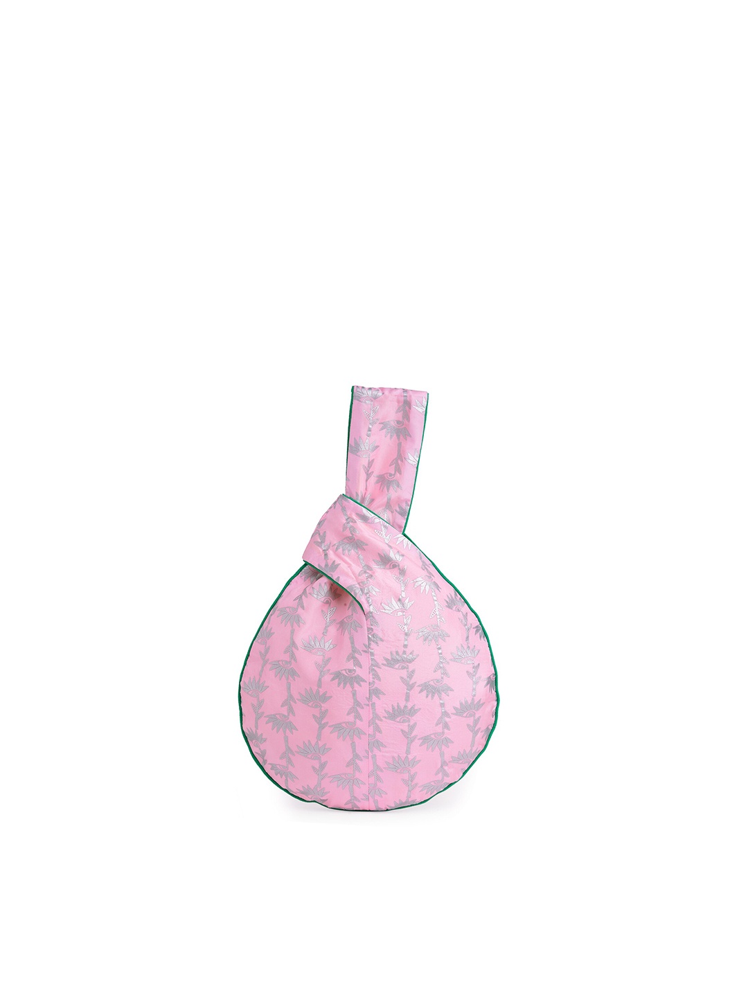 

Masaba Pink & Silver-Toned Embellished Potli Clutch