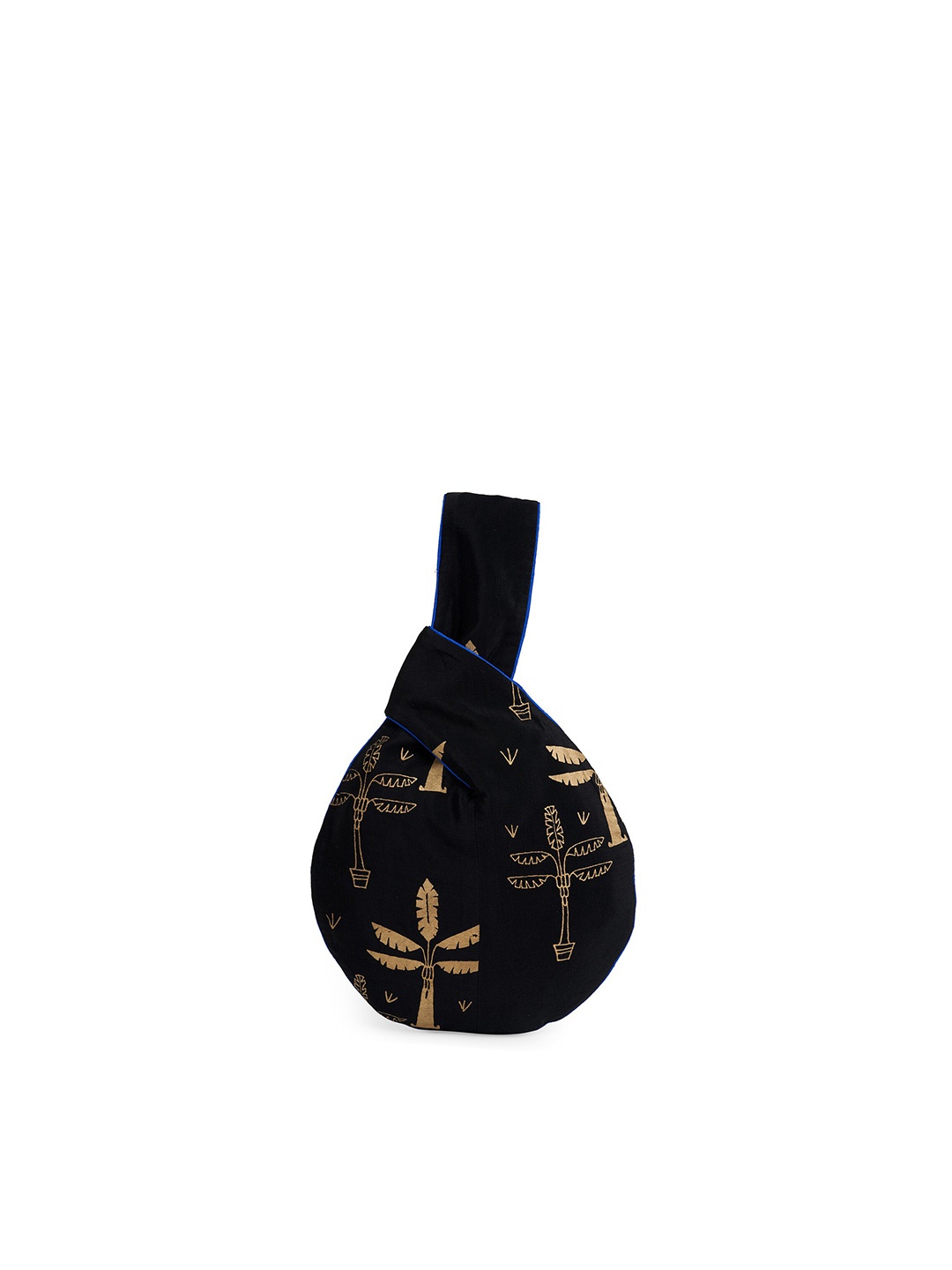 

Masaba Black & Gold-Toned Embellished Potli Clutch