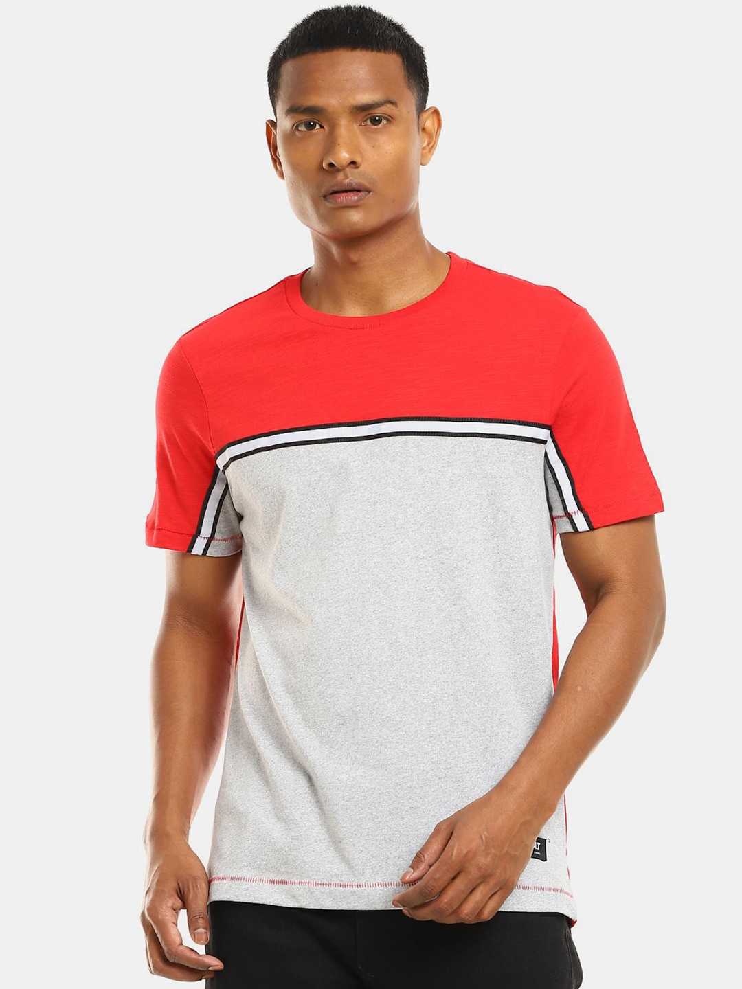 

Colt Men Red & White Colourblocked T-shirt