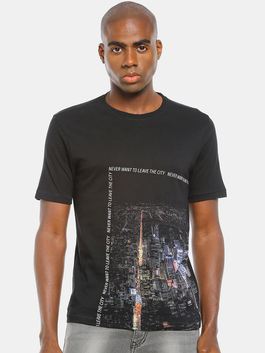 

Colt Men Black & White Printed T-shirt