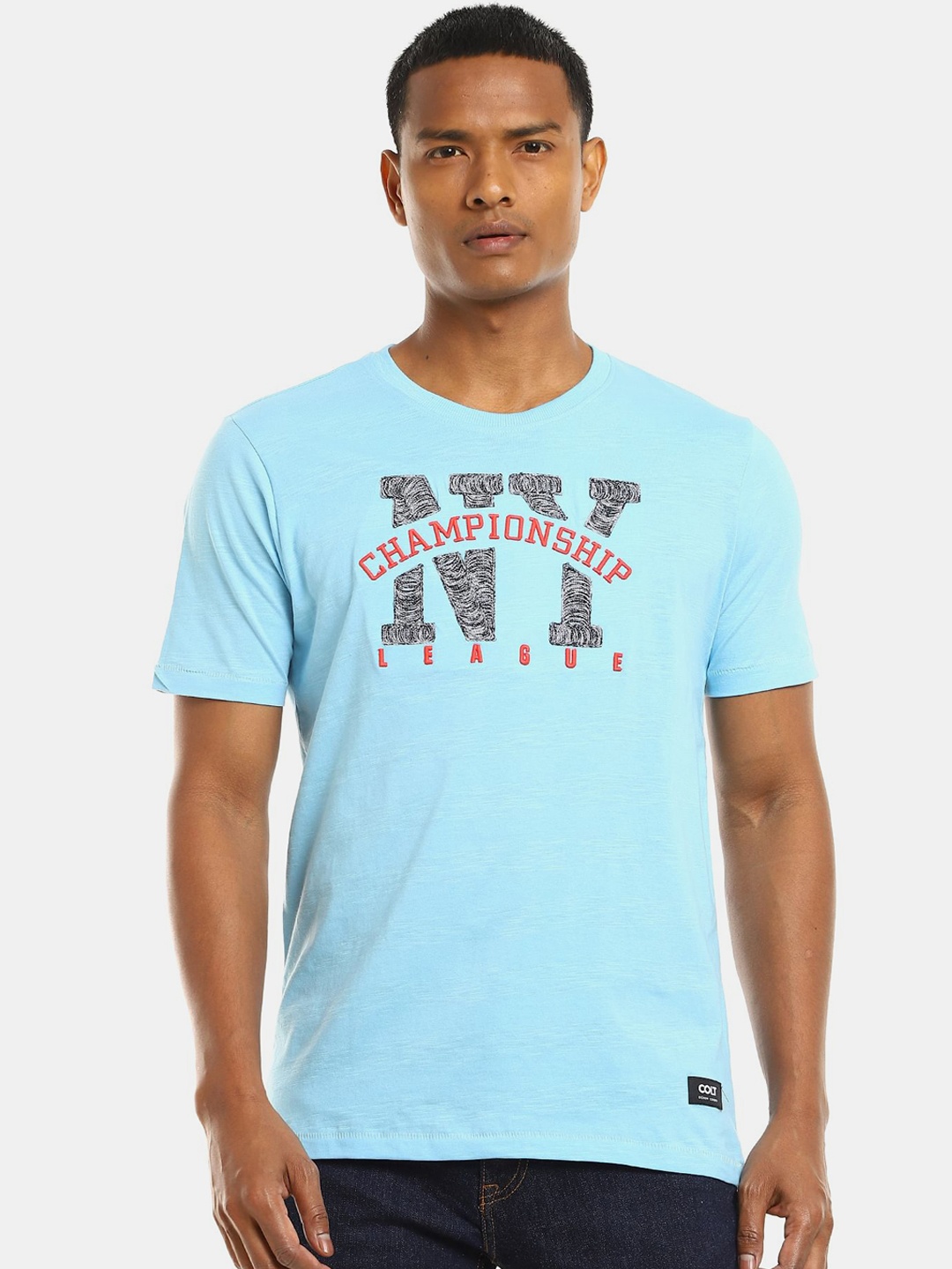 

Colt Men Blue Embroidered T-shirt
