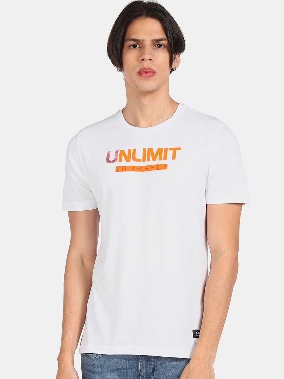 

Colt Men White & Orange Typography Printed T-shirt