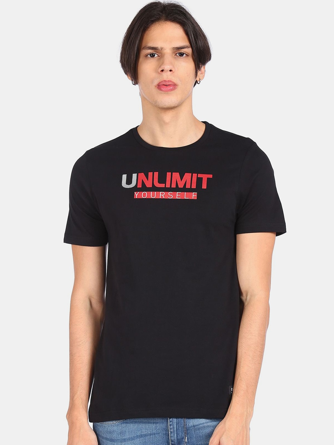 

Colt Men Black & Red Typography T-shirt