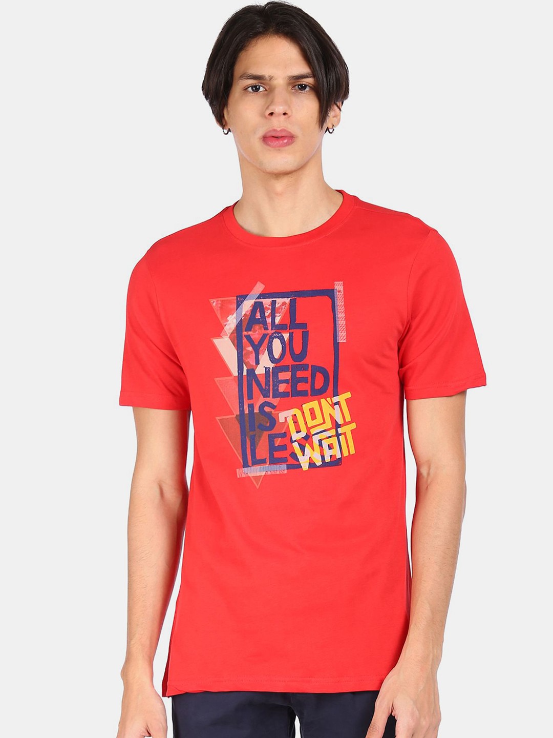 

Colt Men Red Printed Cotton T-shirt