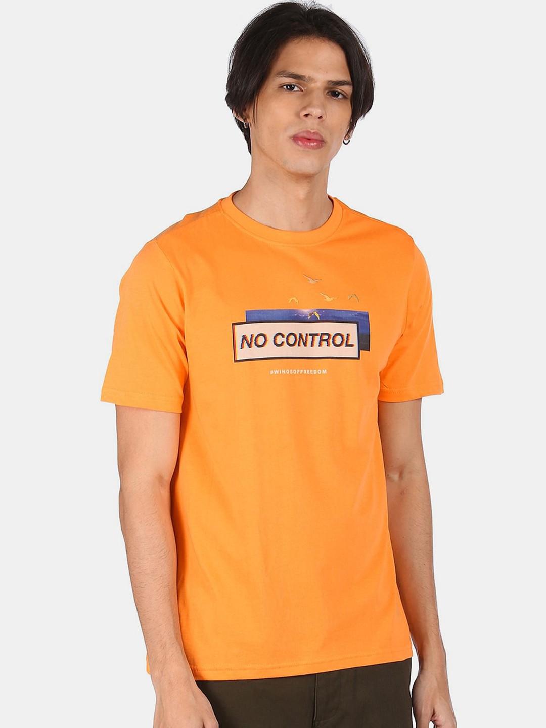 

Colt Men Orange Printed Cotton T-shirt