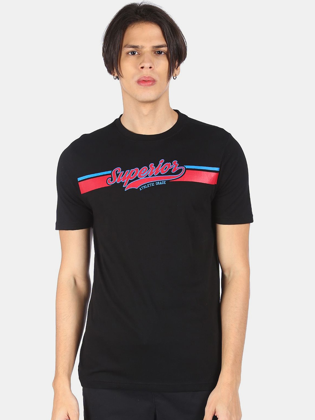 

Colt Men Black Printed Cotton T-shirt