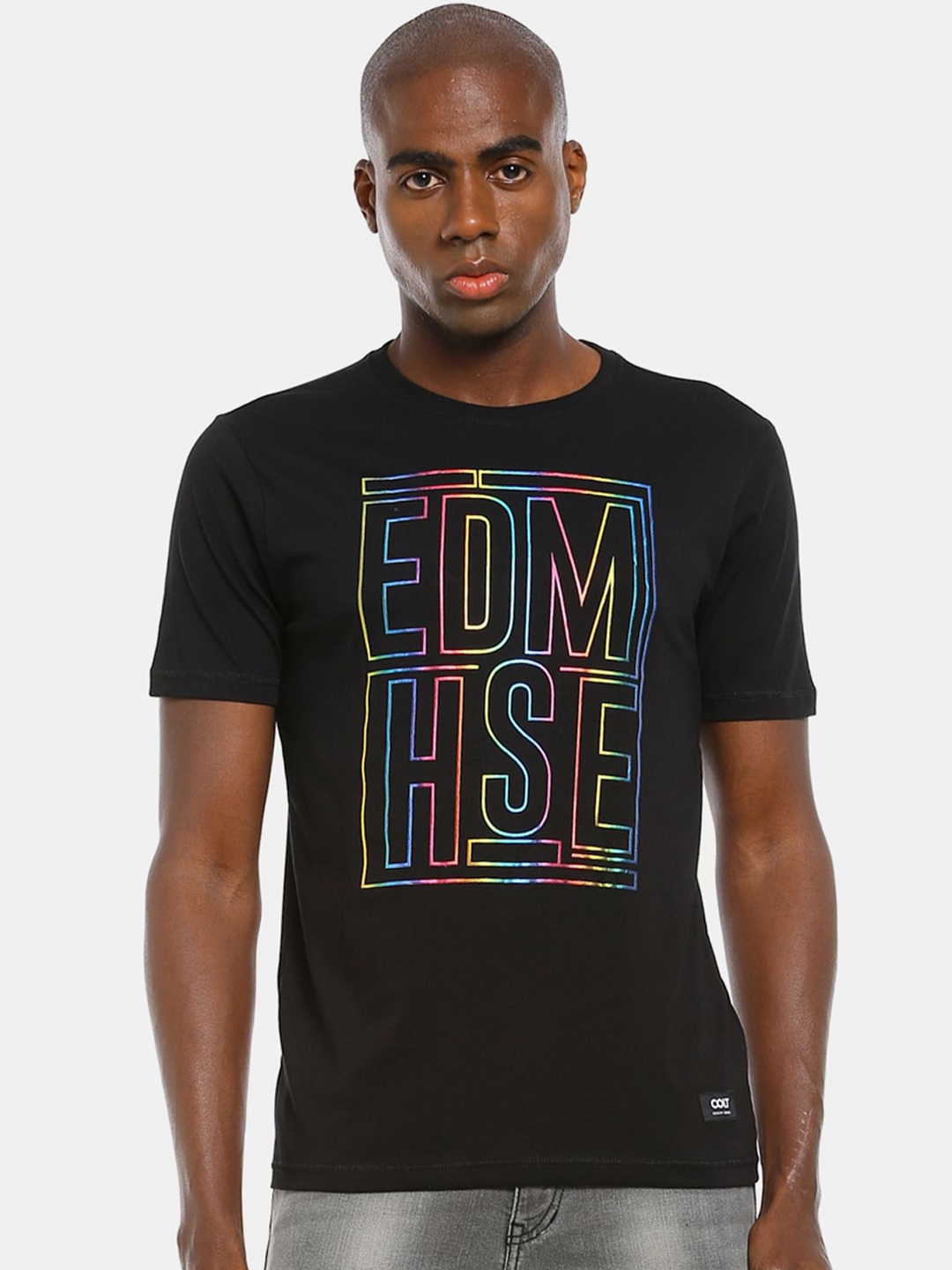 

Colt Men Black & Blue Printed Cotton T-shirt