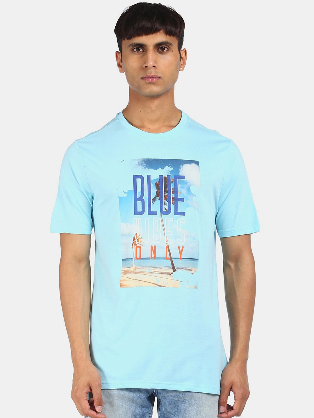 

Colt Men Blue Printed Cotton T-shirt