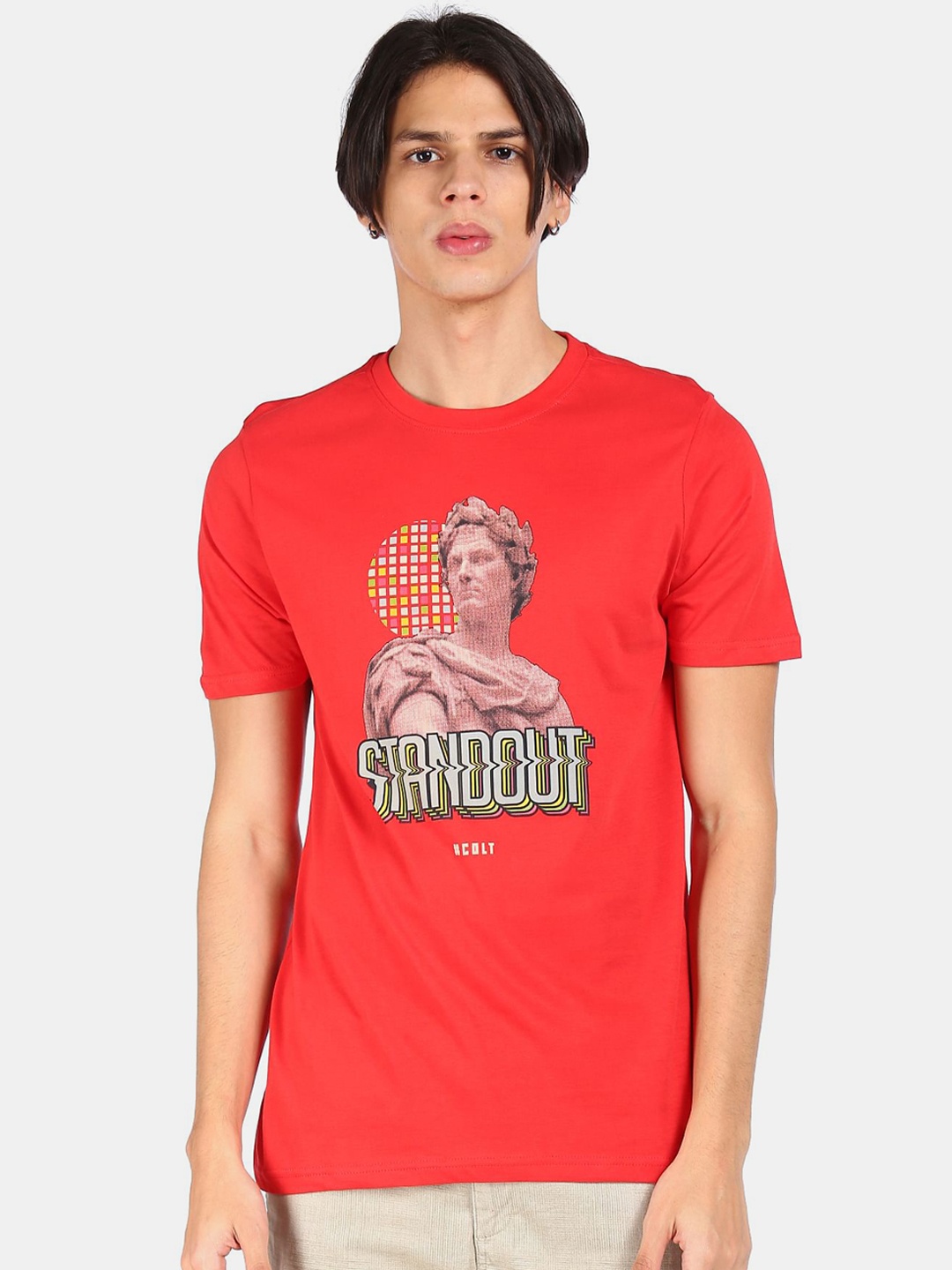 

Colt Men Red Printed Cotton T-shirt