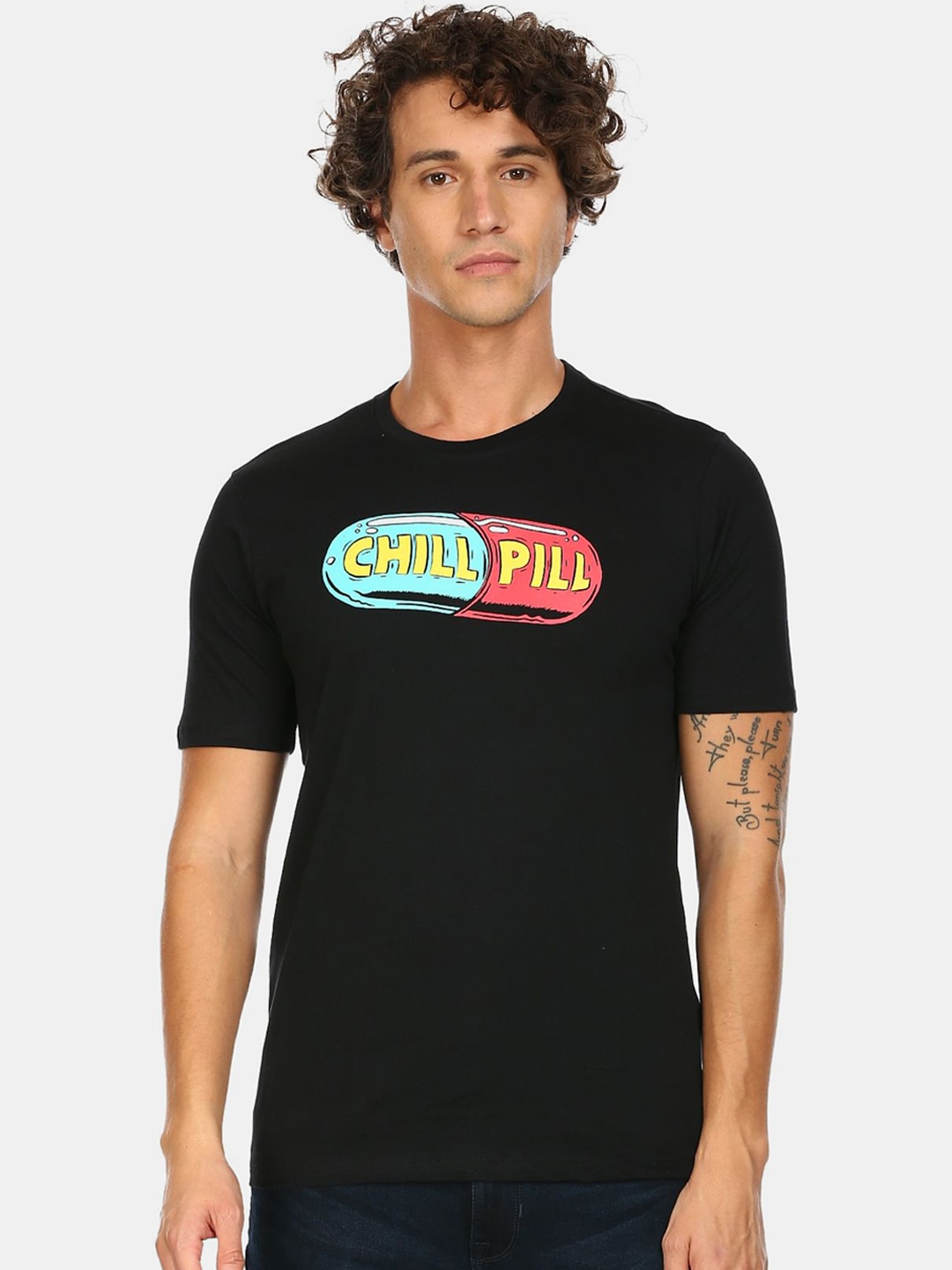 

Colt Men Black Printed Cotton T-shirt