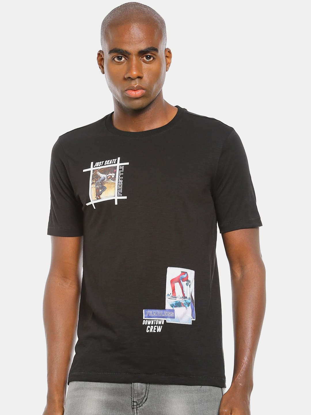 

Colt Men Black Printed Cotton T-shirt