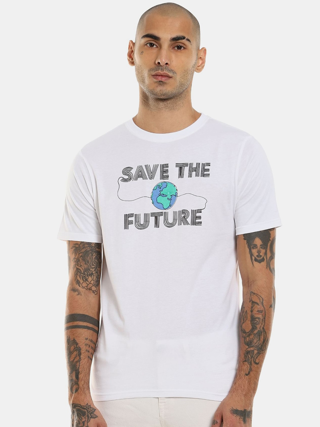 

Colt Men White Printed Cotton T-shirt
