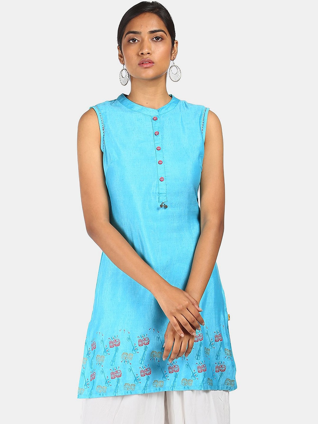 

Karigari Women Blue Ethnic Motifs Printed Kurta