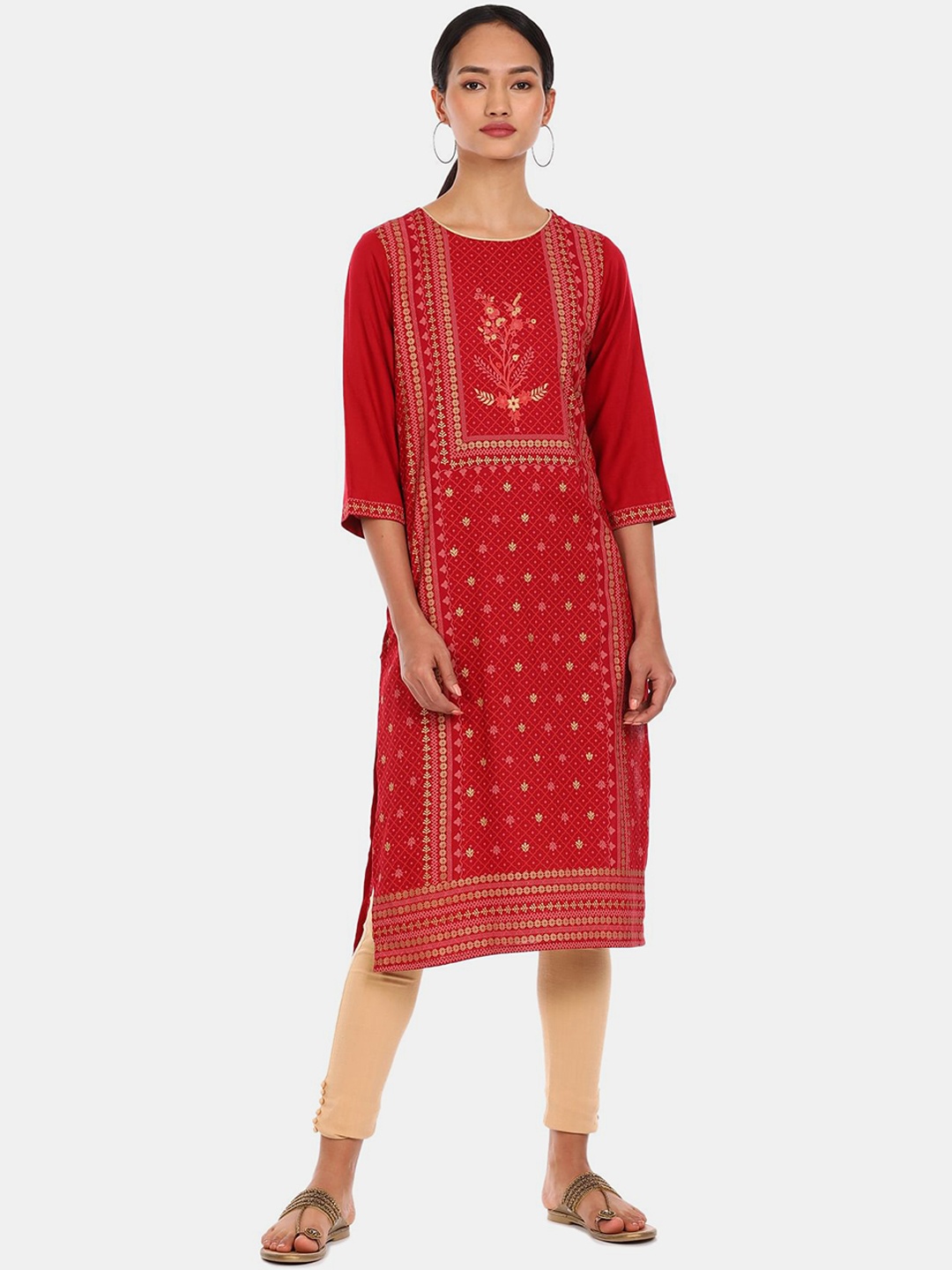 

Karigari Women Pink Ethnic Motifs Printed Kurta