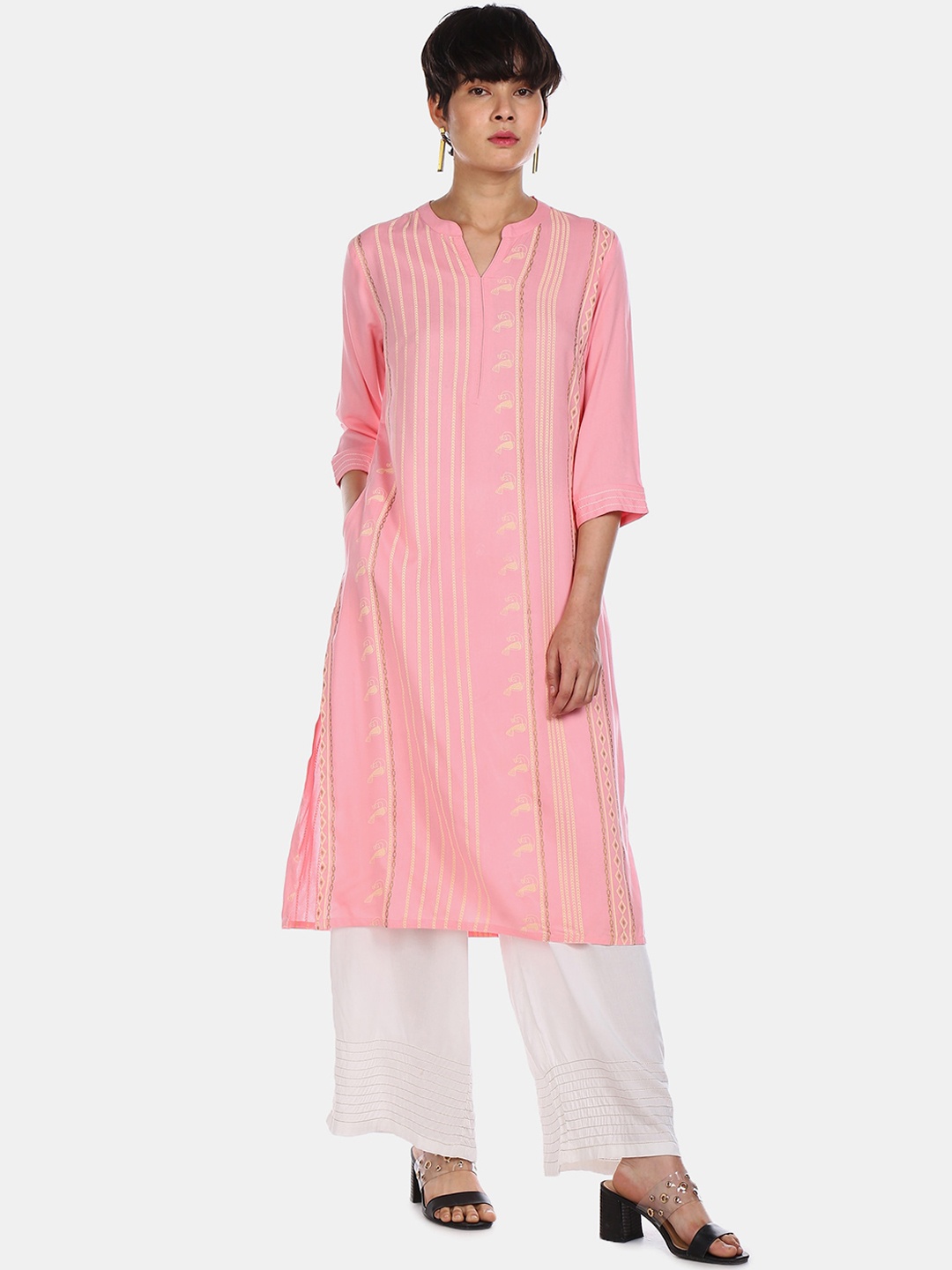 

Karigari Women Pink Printed Kurta