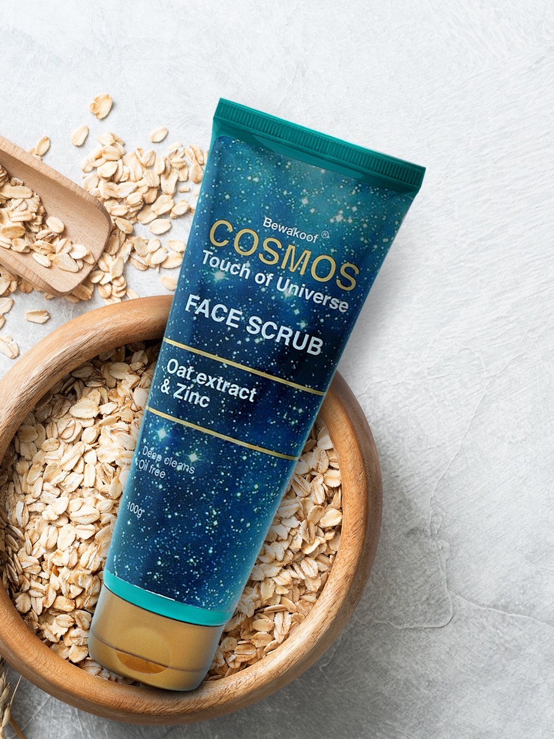 

BEWAKOOF COSMOS Touch of Universe Oat Extract & Zinc Face Scrub - 100 gm, White