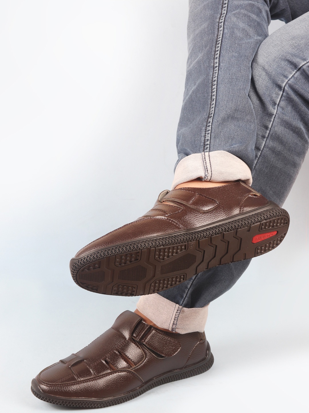 

FAUSTO Men Brown Outdoor Roman Style Comfort Sandals