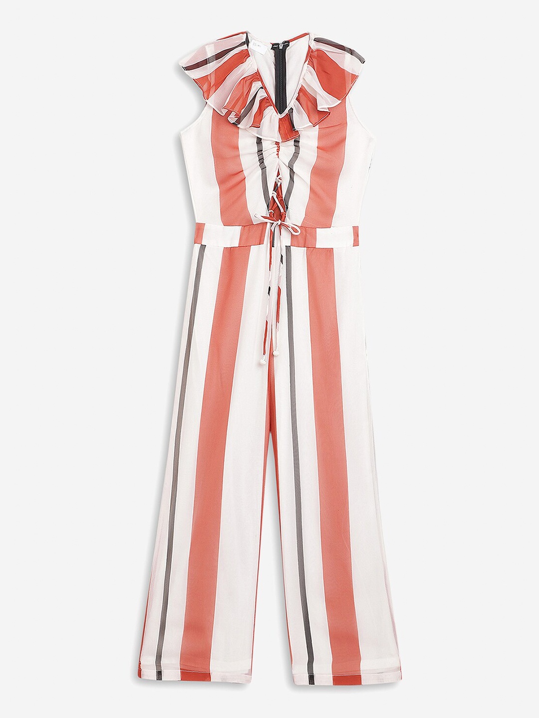 

Stuffie Land Girls Red & White Striped Basic Jumpsuit