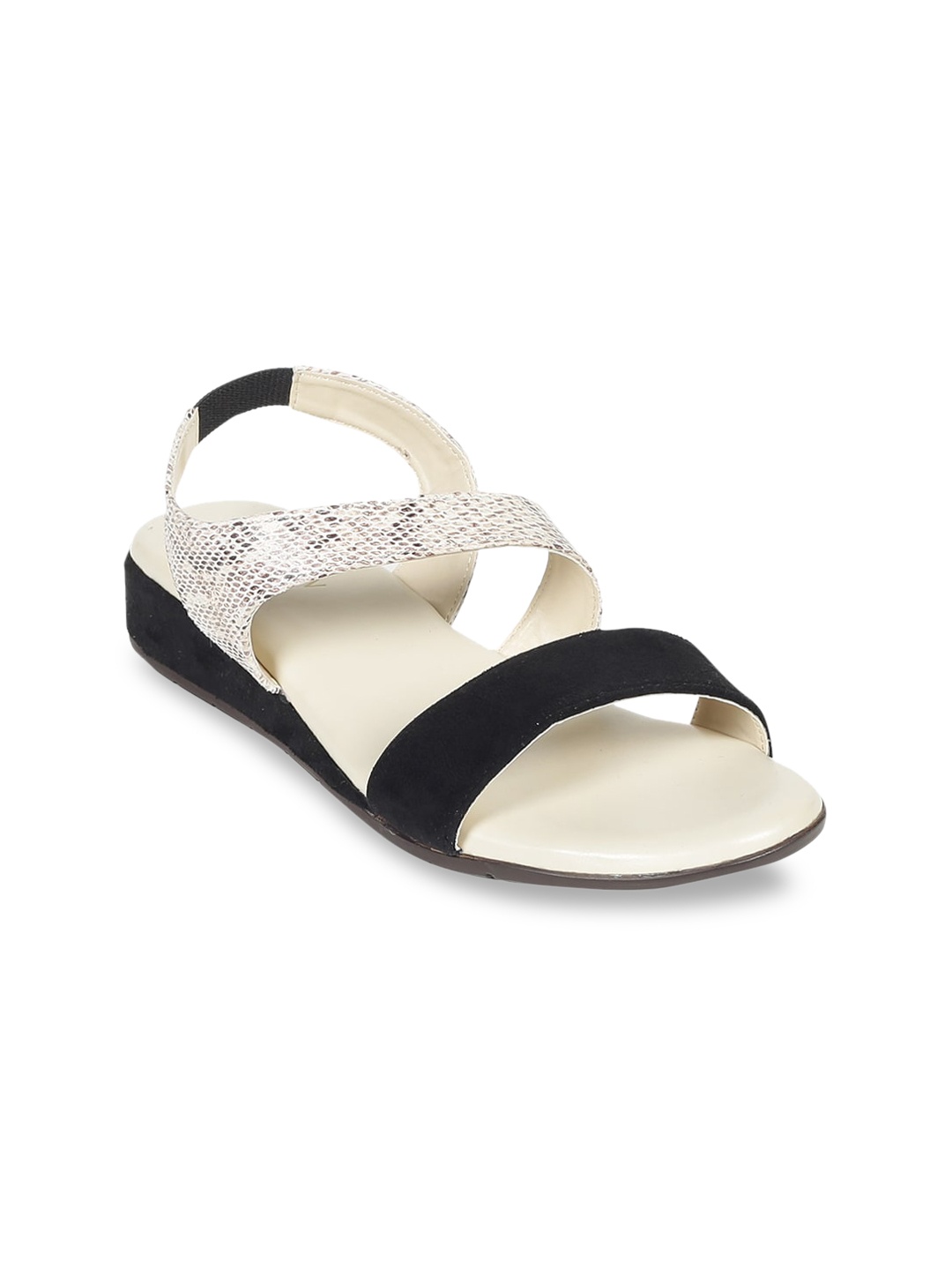 

Monrow Women Black Embellished Open Toe Flats