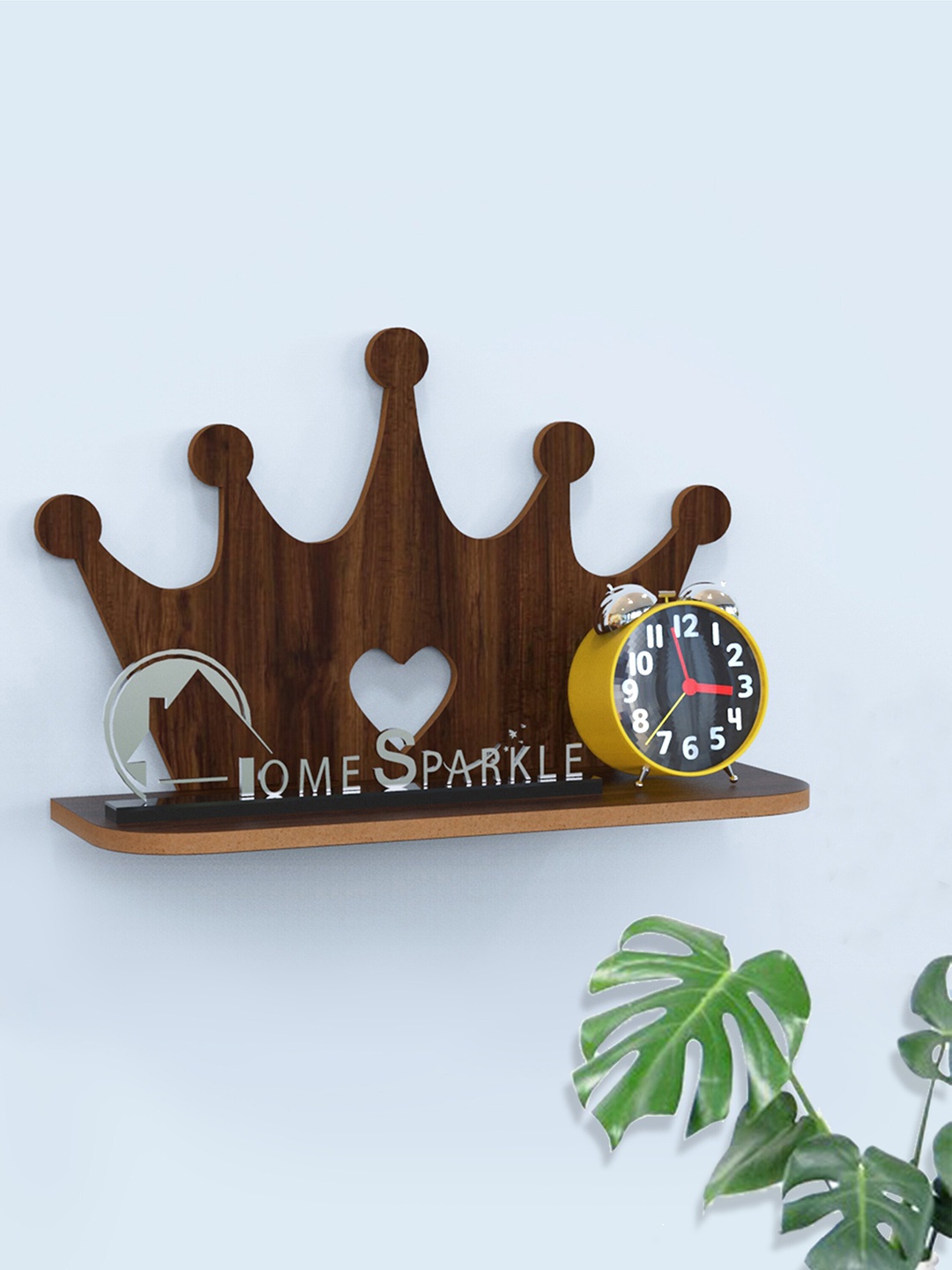 

Home Sparkle Brown MDF Basic Wall Shelf