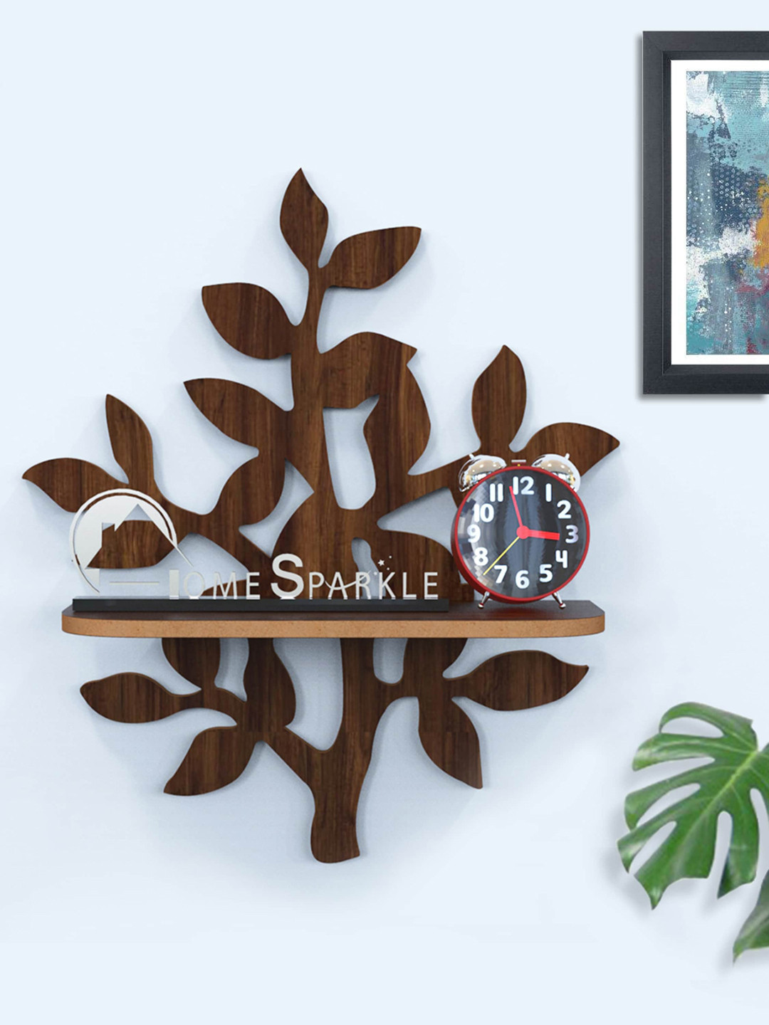 

Home Sparkle Brown MDF Basic Wall Shelf