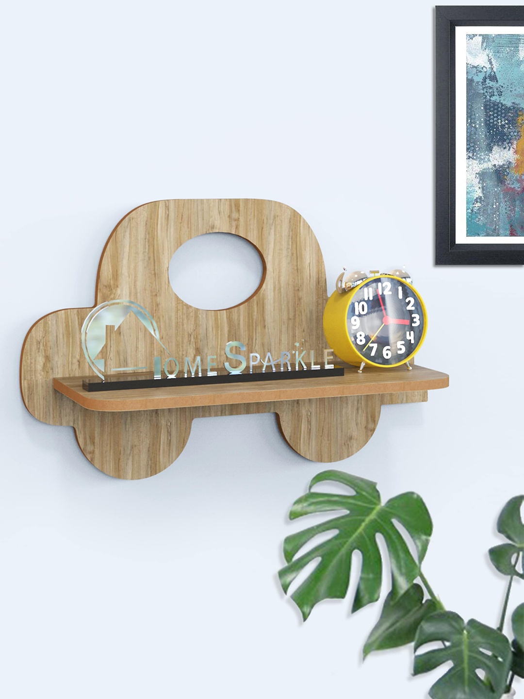 

Home Sparkle Brown MDF Basic Wall Shelf