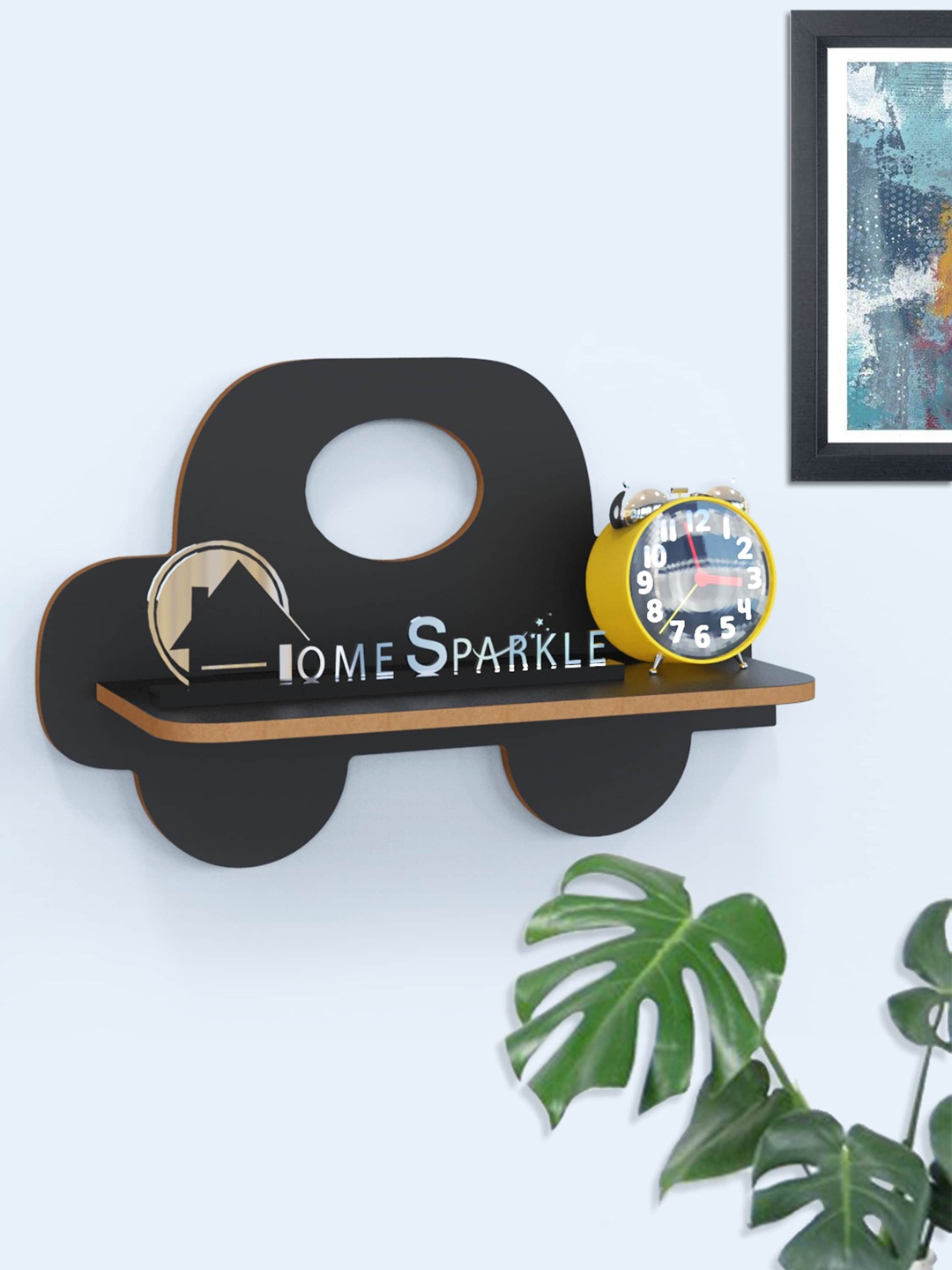 

Home Sparkle Black MDF Basic Wall Shelf