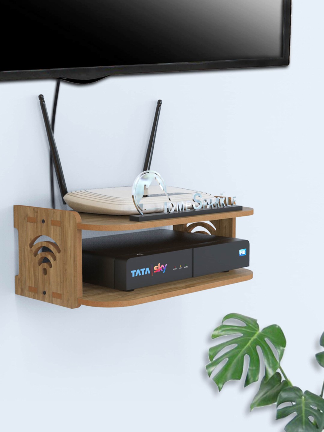 

Home Sparkle Brown MDF Basic Wall Shelf