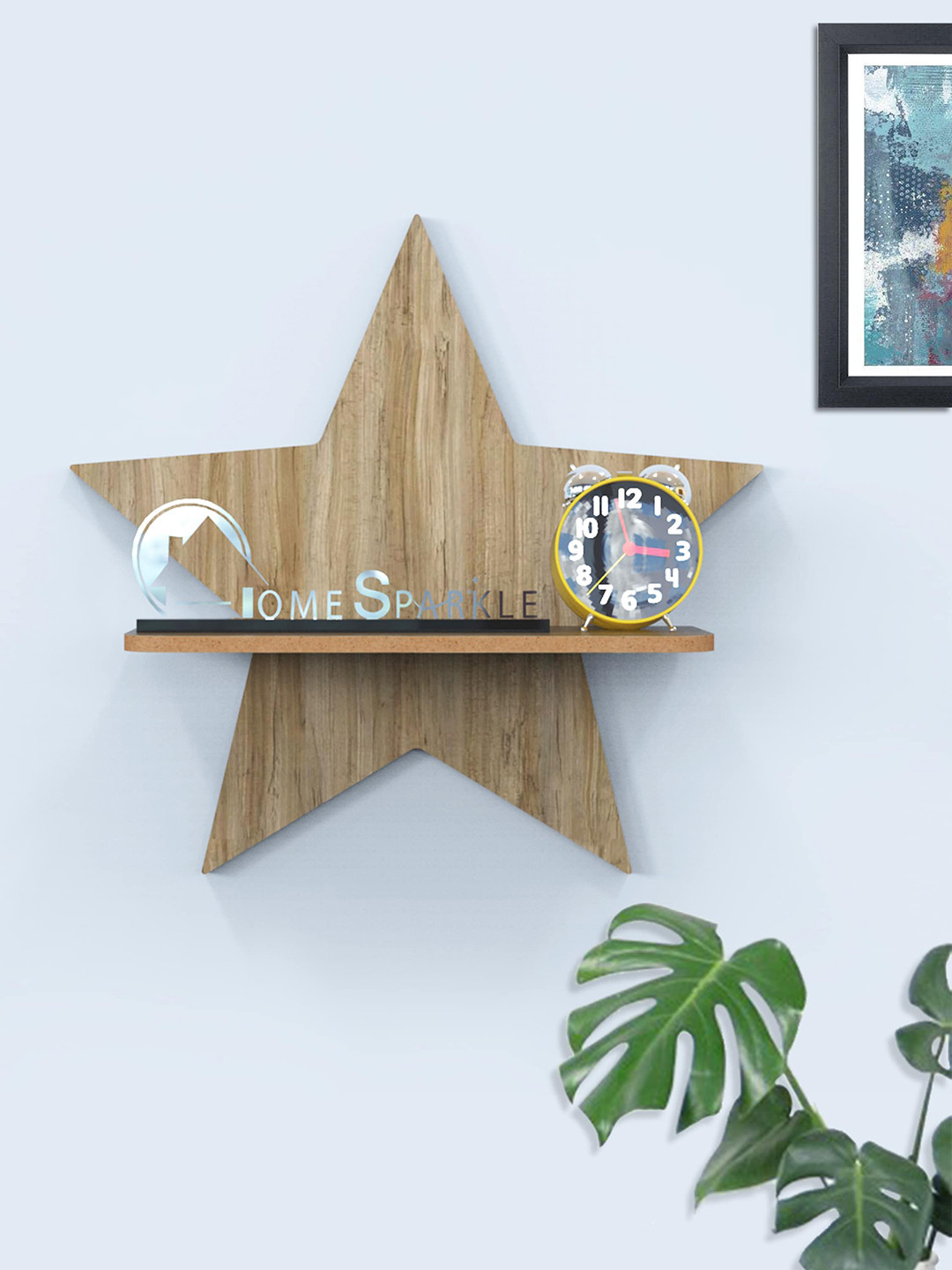 

Home Sparkle Brown MDF Basic Wall Shelf