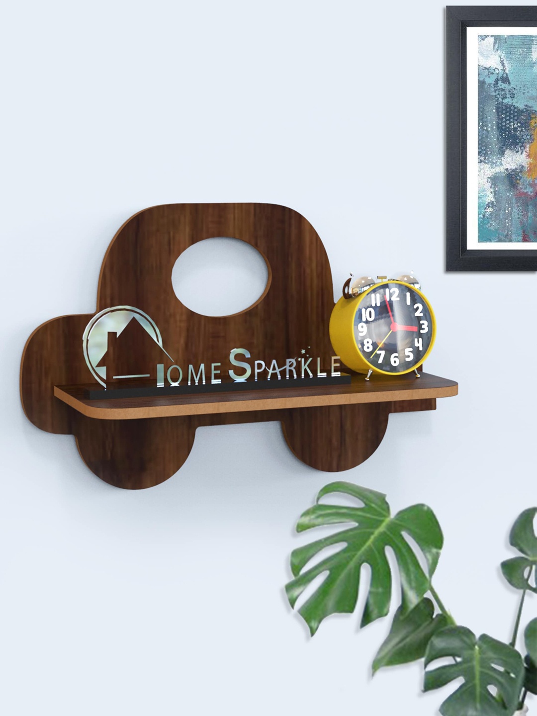 

Home Sparkle Brown MDF Basic Wall Shelf