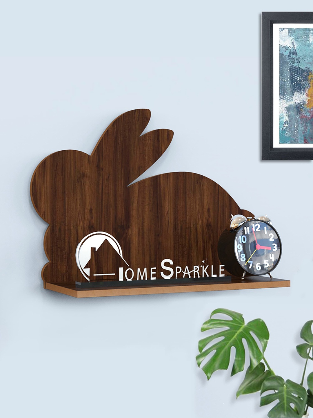 

Home Sparkle Brown MDF Basic Wall Shelf
