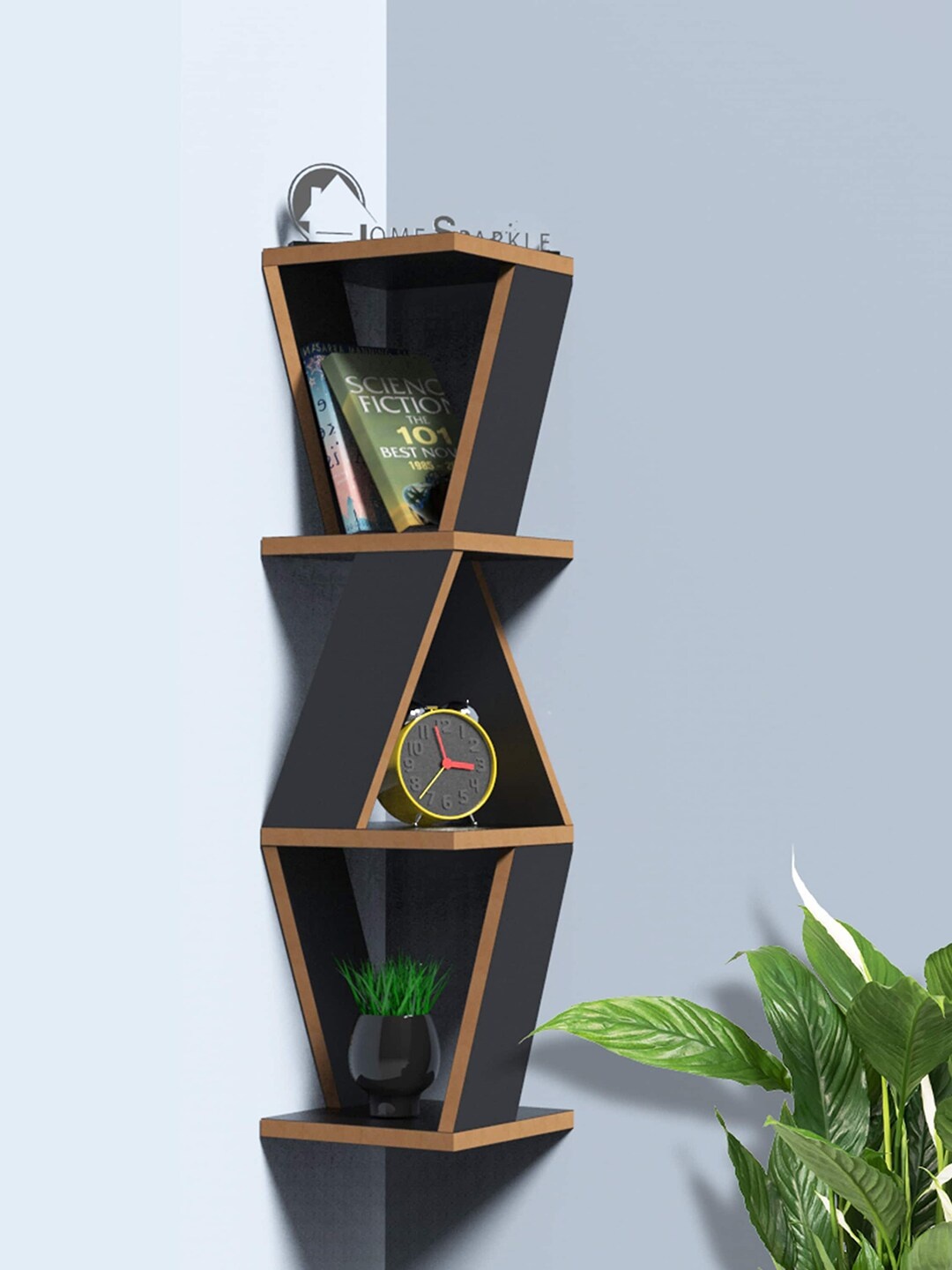 

Home Sparkle Black MDF Basic Wall Shelf