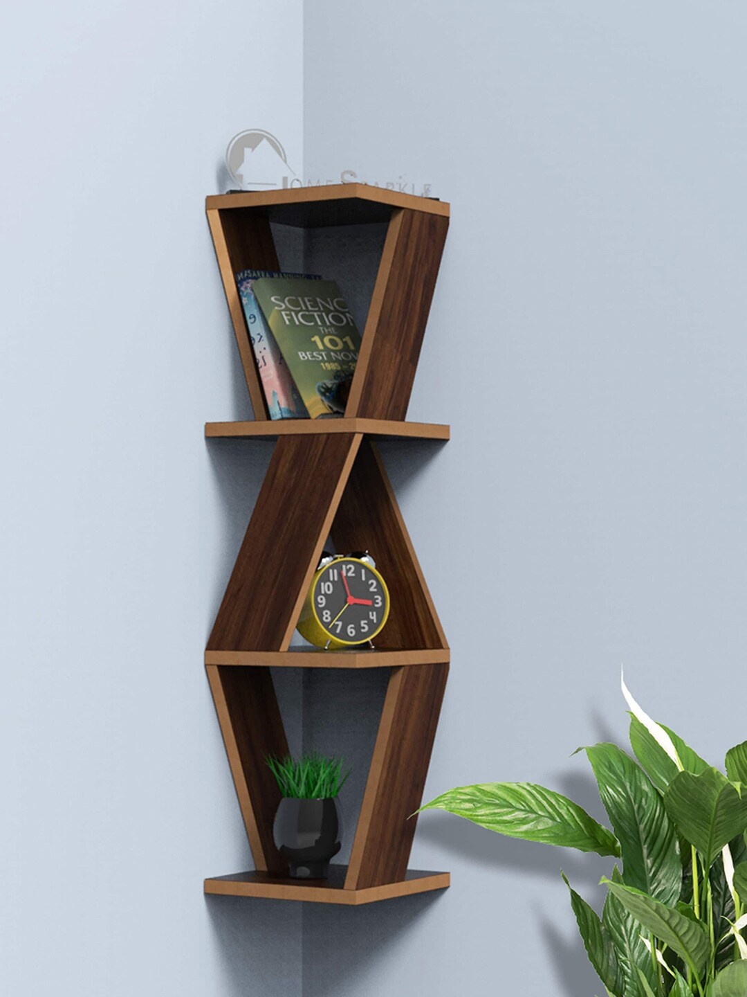 

Home Sparkle Brown MDF Basic Wall Shelf