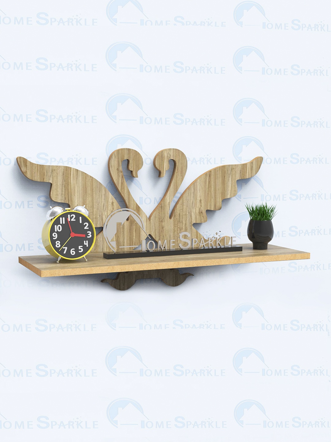 

Home Sparkle Brown MDF Basic Wall Shelf