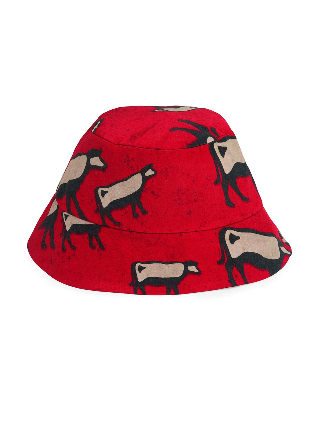 

Masaba Women Red & Black Printed Bucket Hat