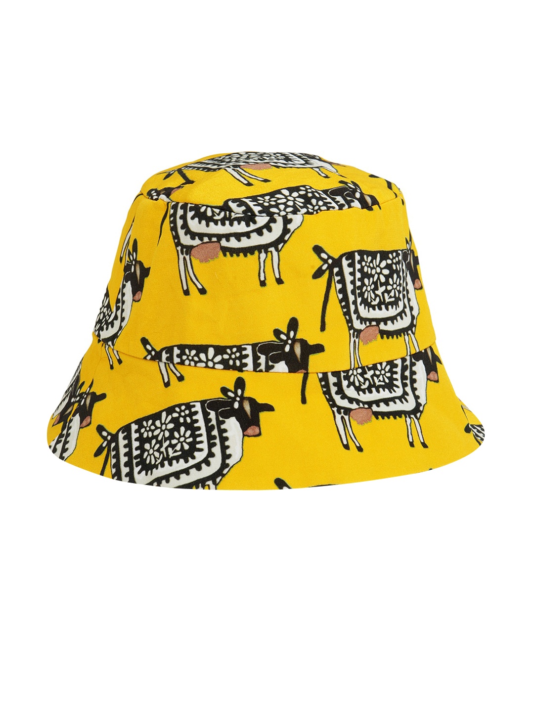 

Masaba Women Yellow & Black Printed Bucket Hat