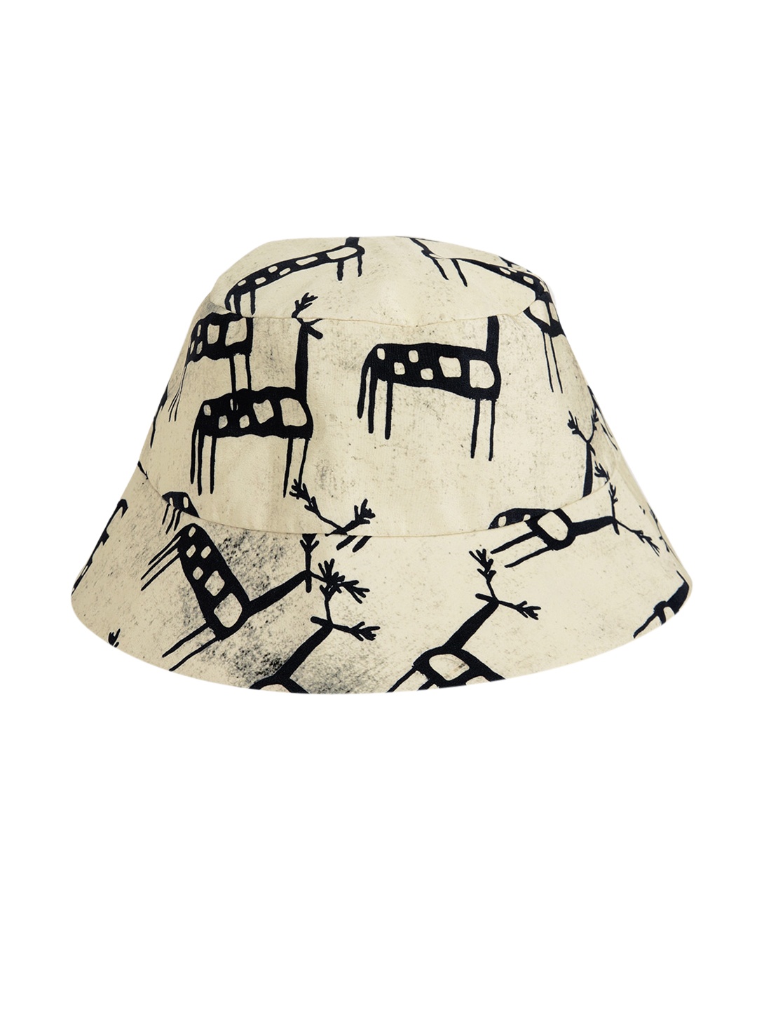 

Masaba Women Beige & Black Printed Bucket Hat