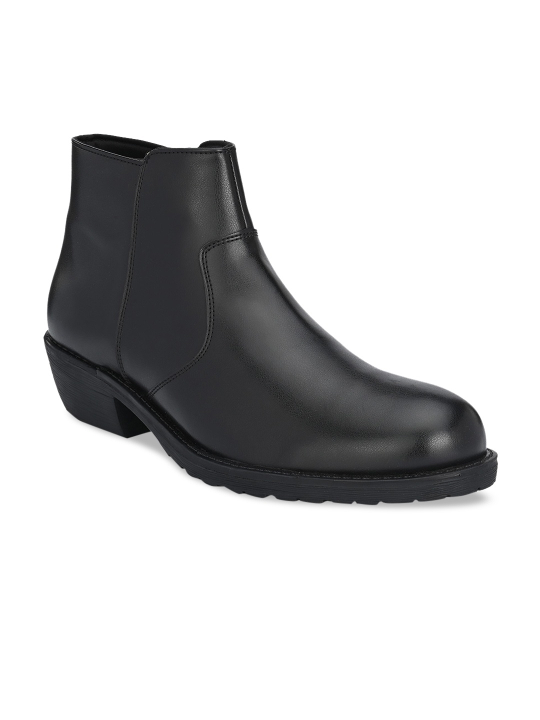 

Delize Men Black High-Top Flat Boots