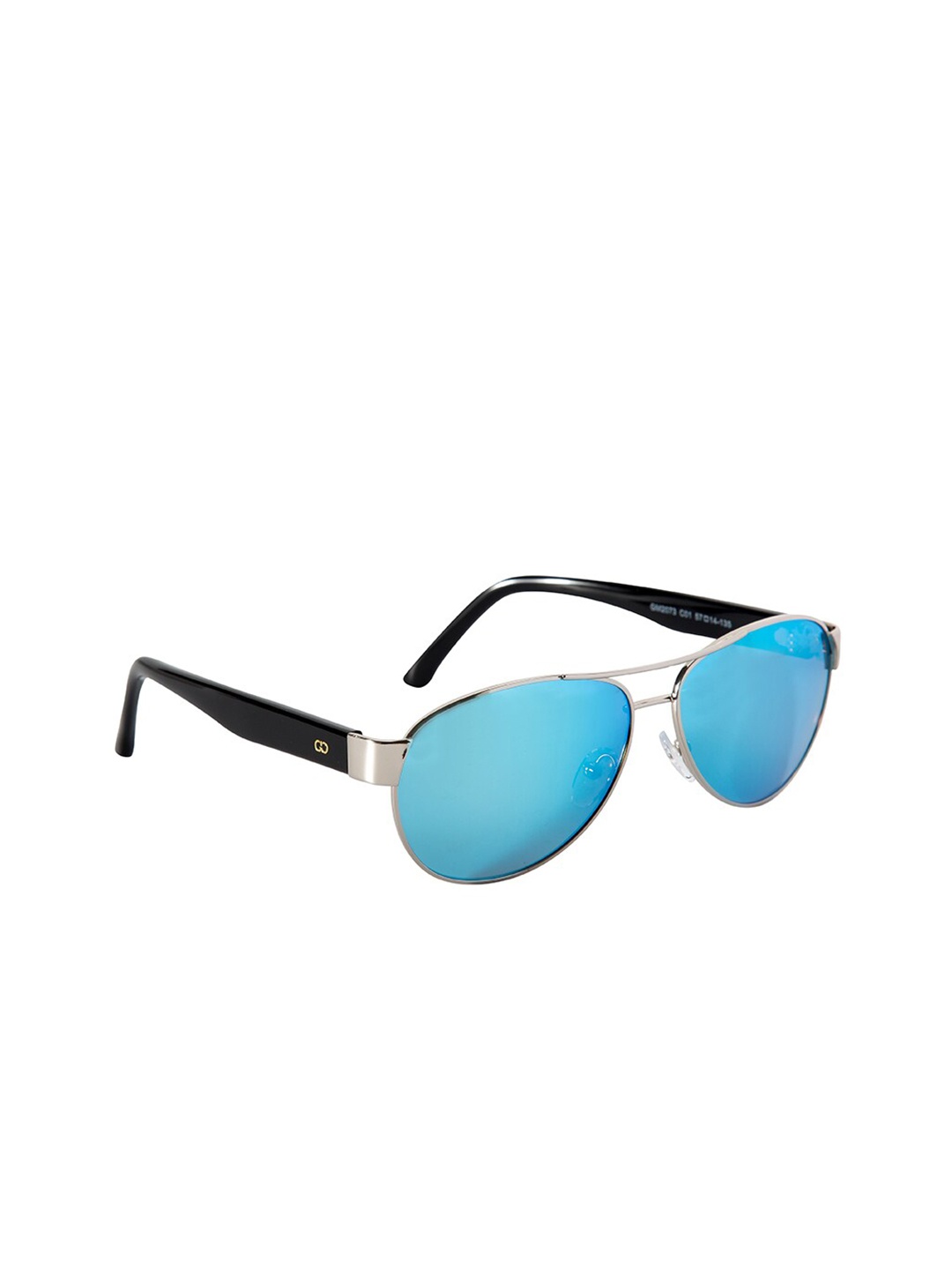 

GIO COLLECTION Unisex Blue Full-Rim Aviator Sunglasses