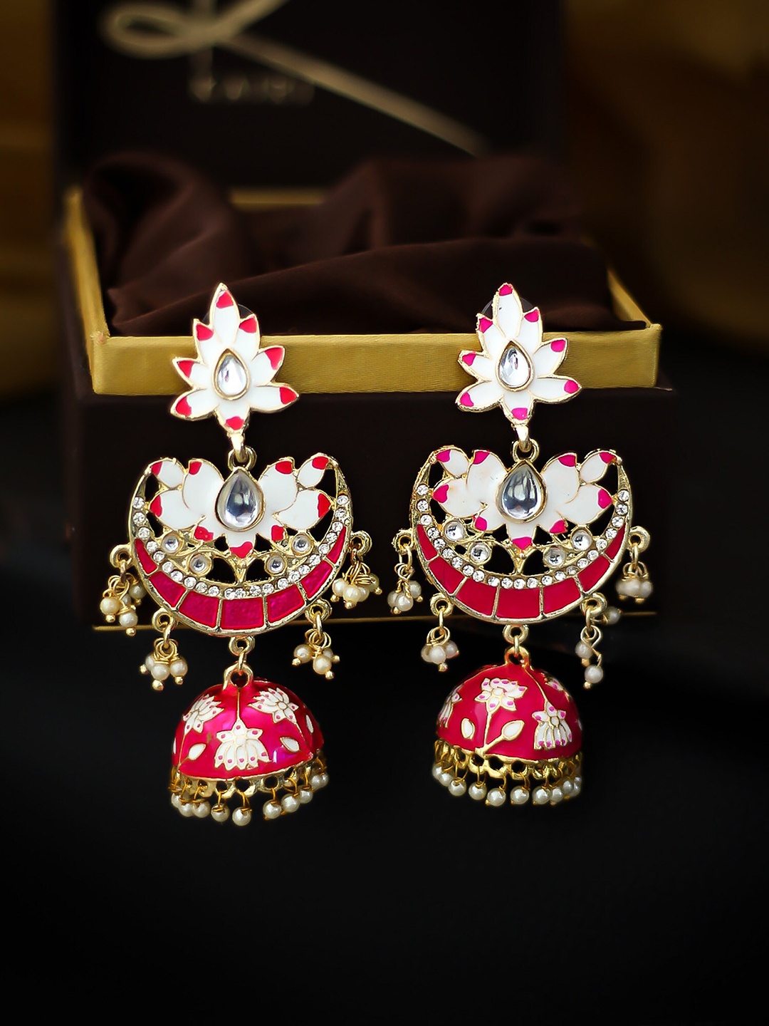 

Bellofox Pink Contemporary Jhumkas Earrings