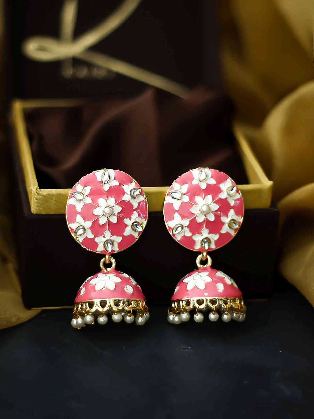 

Bellofox Pink Contemporary Jhumkas Earrings