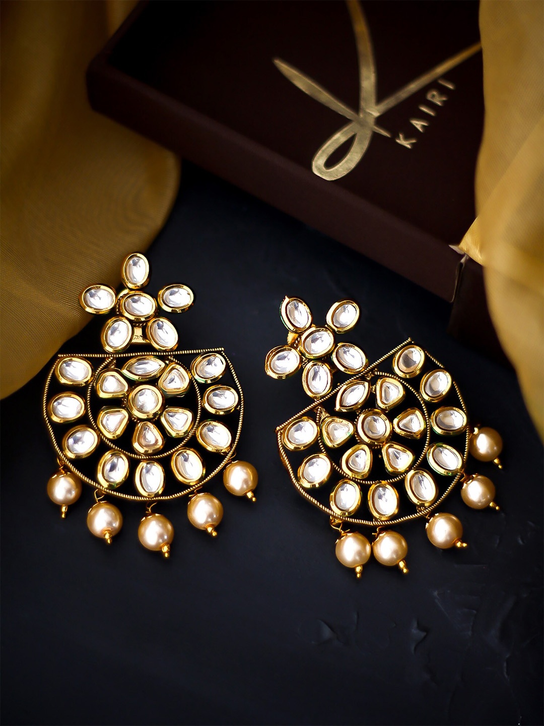 

Bellofox Gold Plated Floral Chandbalis Earrings