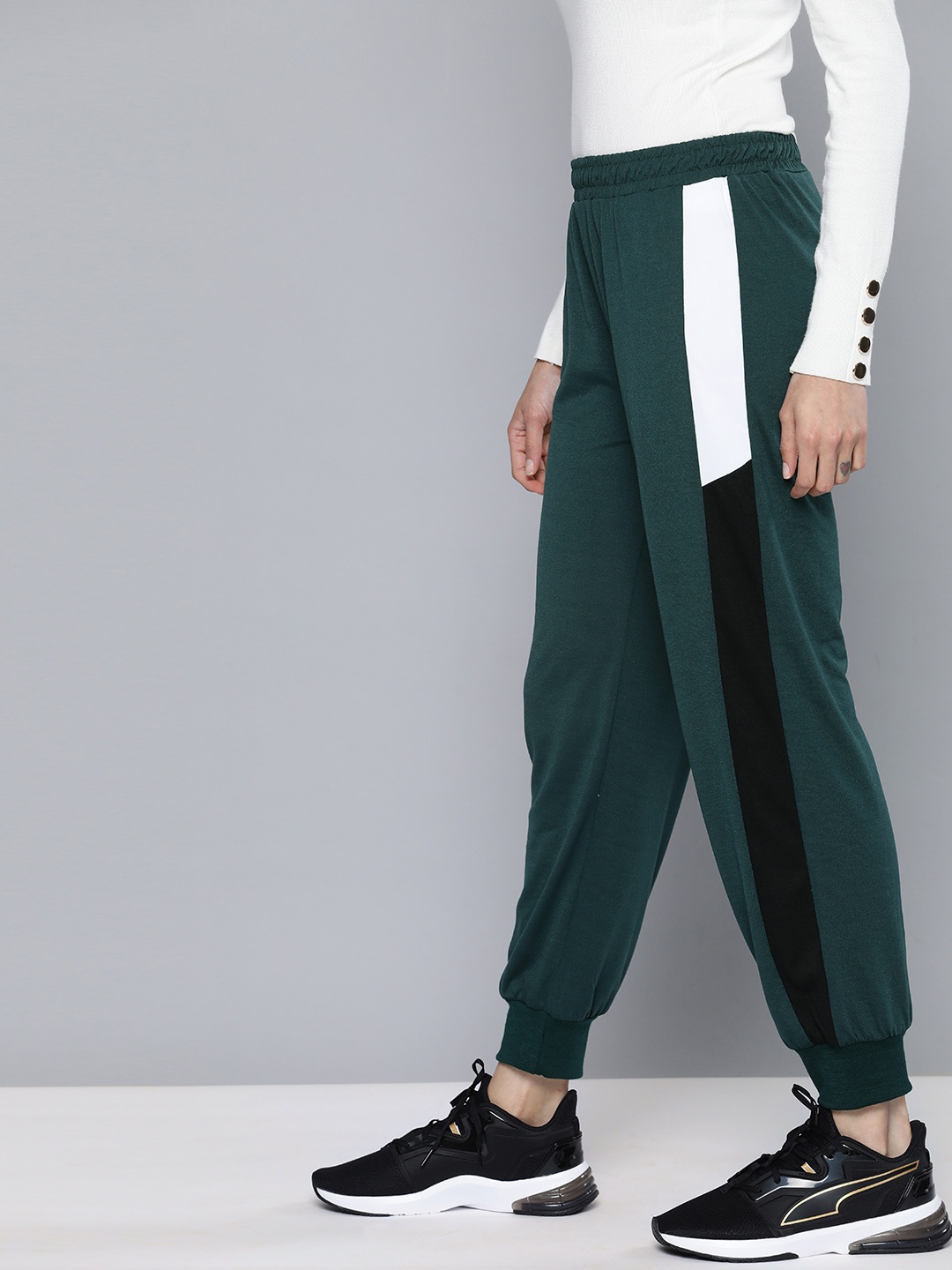 

Harvard Women Green & Black Colourblocked Joggers