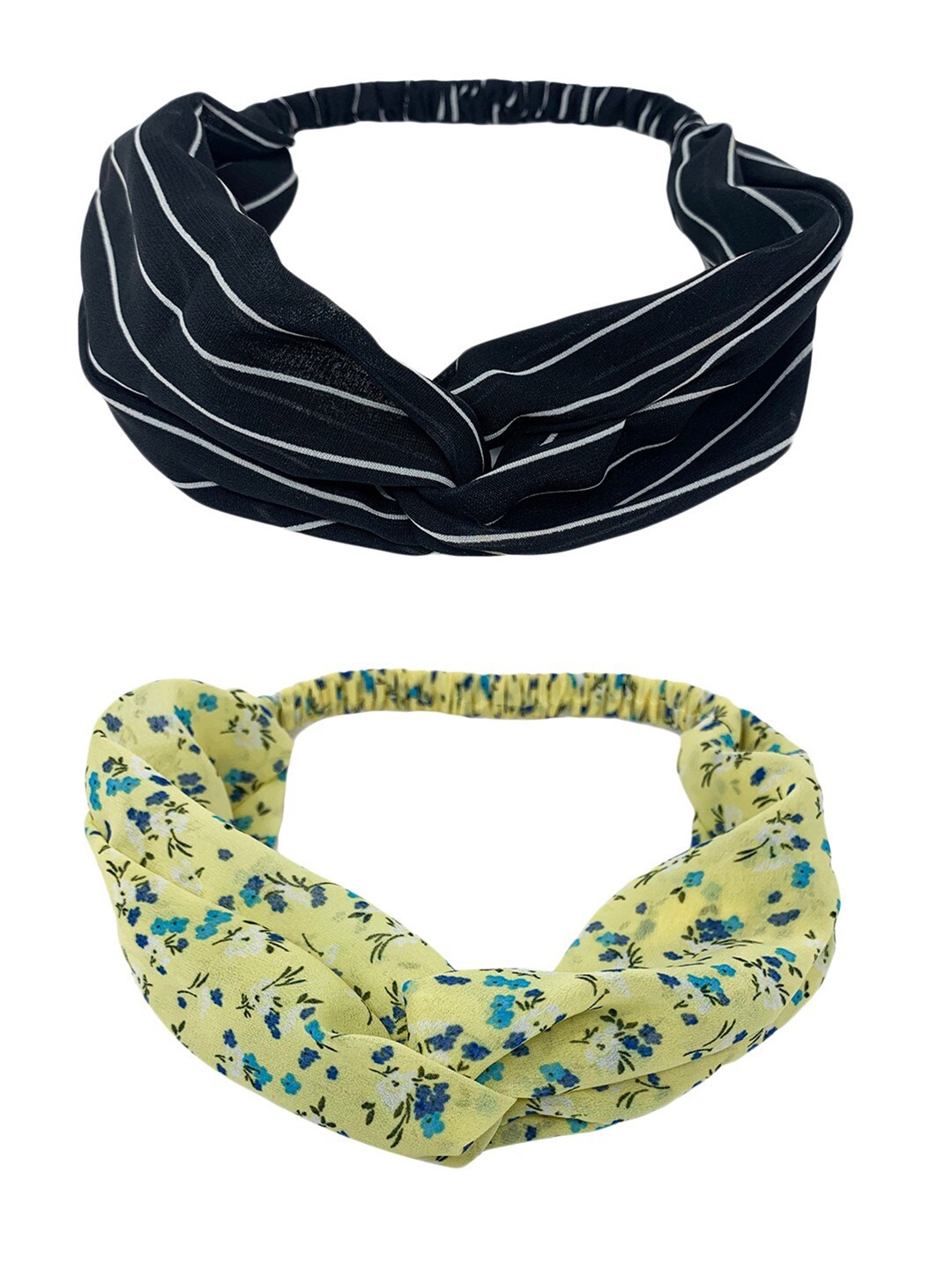 

Mint & Oak Women Black & Green Printed Hairbands Pack of 2