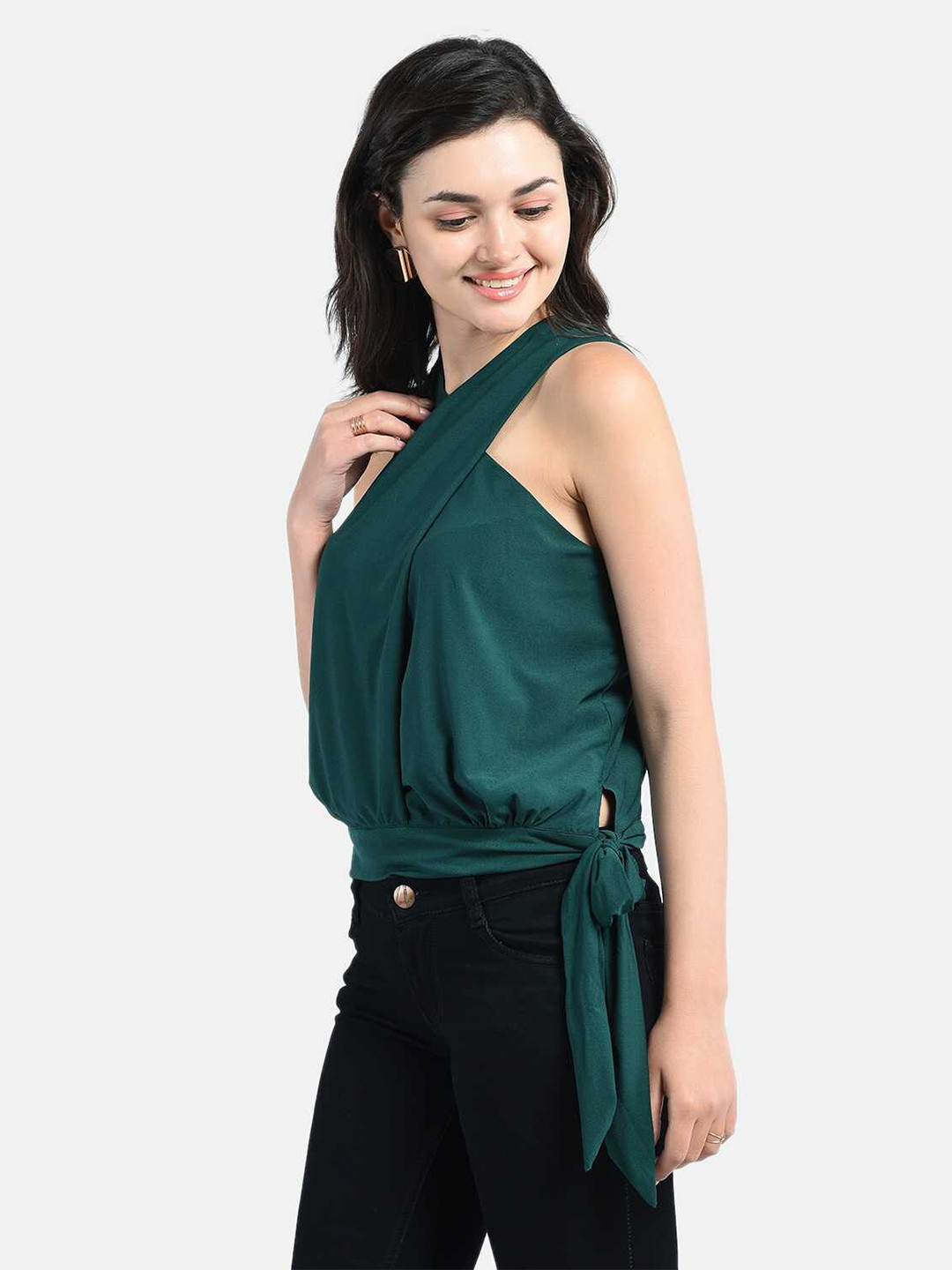 

AARA Women Green Blouson Top