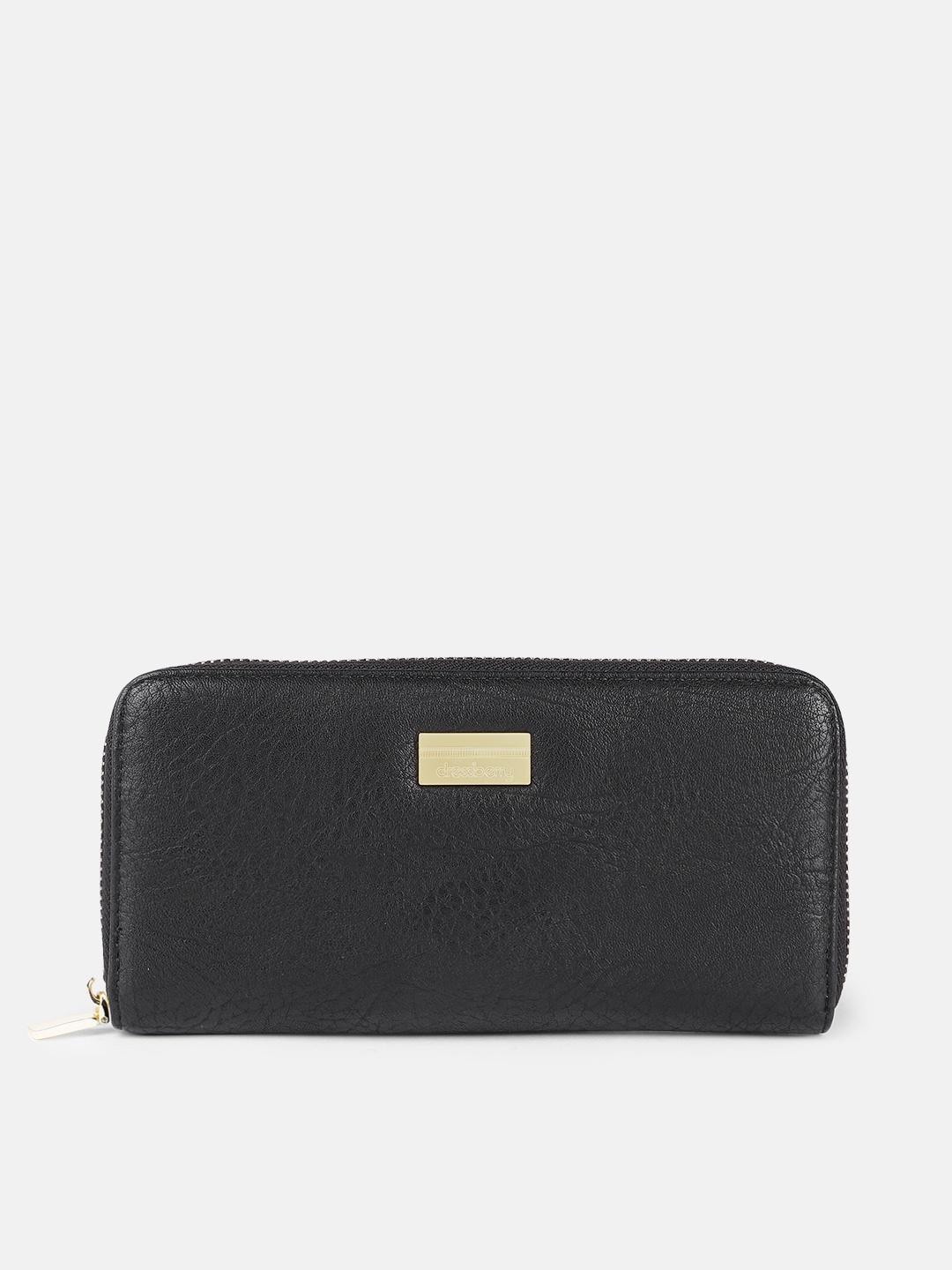 

DressBerry Women Black PU Zip Around Wallet