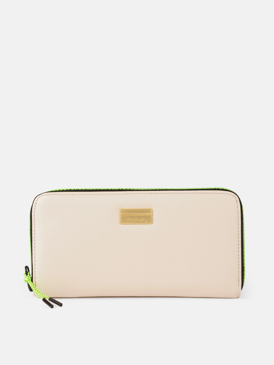 

DressBerry Women Off White PU Zip Around Wallet