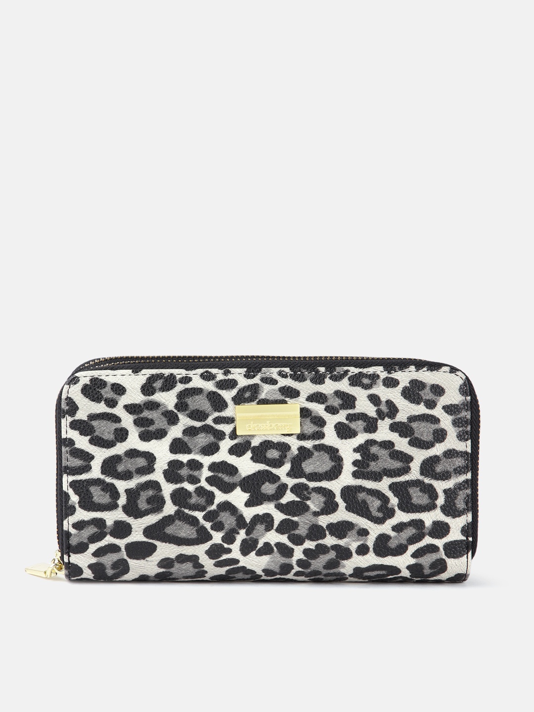 

DressBerry Women Black Animal Printed PU Zip Around Wallet